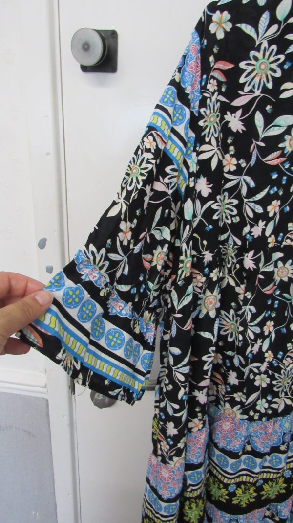 New Ladies Black Floral Midi Length Dress One Size fits sizes 18 20 22 - Image 4