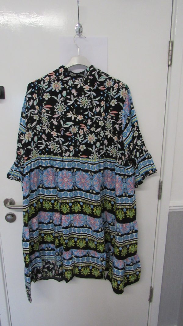 New Ladies Black Floral Midi Length Dress One Size fits sizes 18 20 22 - Image 5
