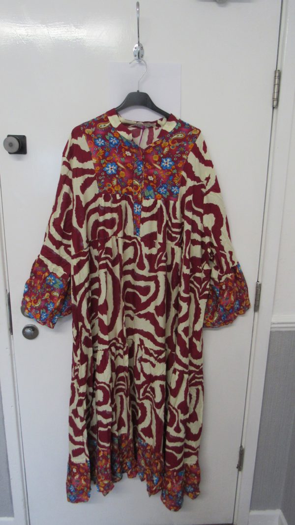 New Ladies Purple Stripe Dress One Size fits sizes 18 20 22