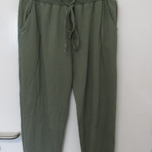 New Ladies Plain Joggers Khaki Green One Size fits sizes 16 18 20 Size 2