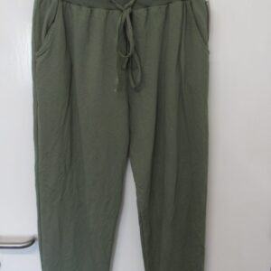 New Ladies Plain Joggers Khaki Green One Size fits sizes 16 18 20 Size 2