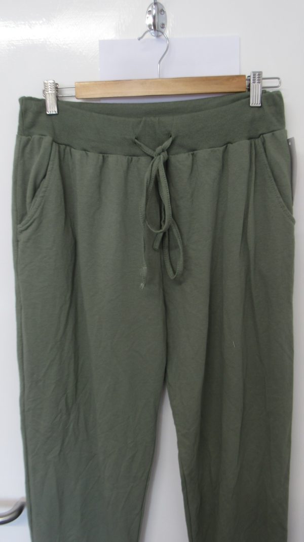 New Ladies Plain Joggers Khaki Green One Size fits sizes 16 18 20 Size 2 - Image 3