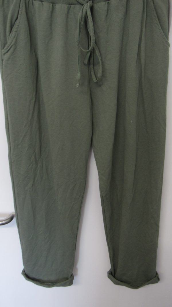 New Ladies Plain Joggers Khaki Green One Size fits sizes 16 18 20 Size 2 - Image 4