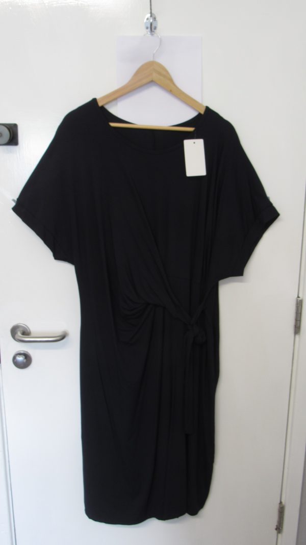 New Ladies Navy Blue Wrap Around Detail Dress One Size fits sizes 16 18 20 22 - Image 2