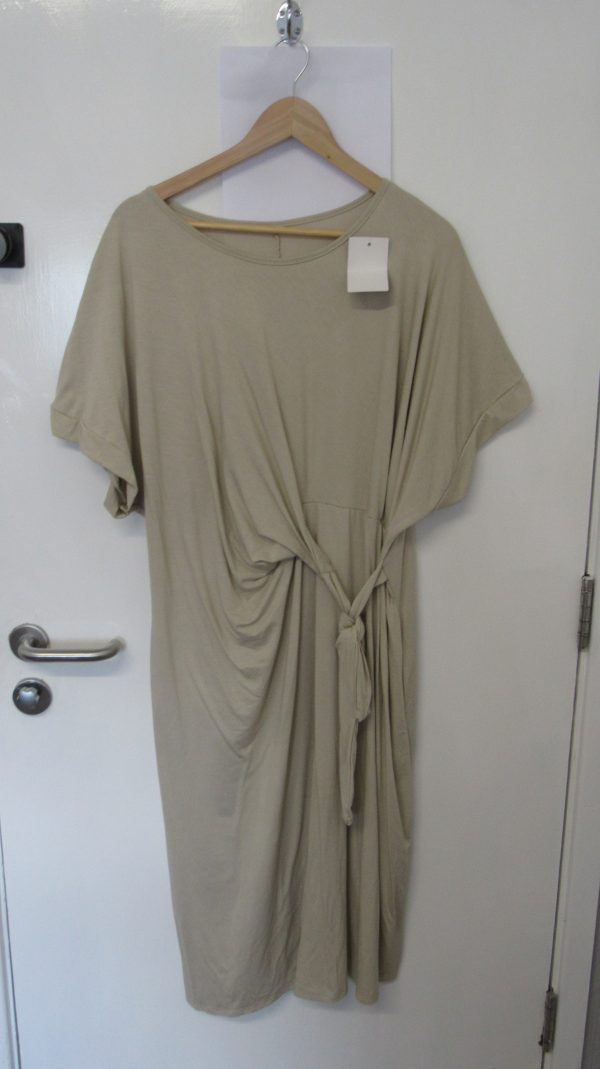 New Ladies Beige Wrap Around Detail Dress One Size fits sizes 16 18 20 22