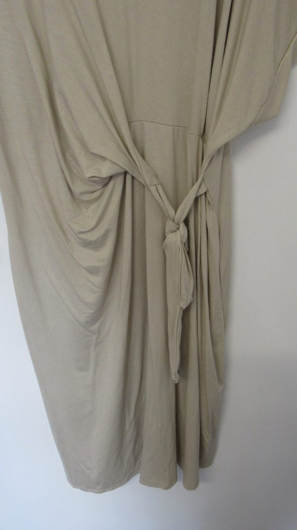 New Ladies Beige Wrap Around Detail Dress One Size fits sizes 16 18 20 22 - Image 4