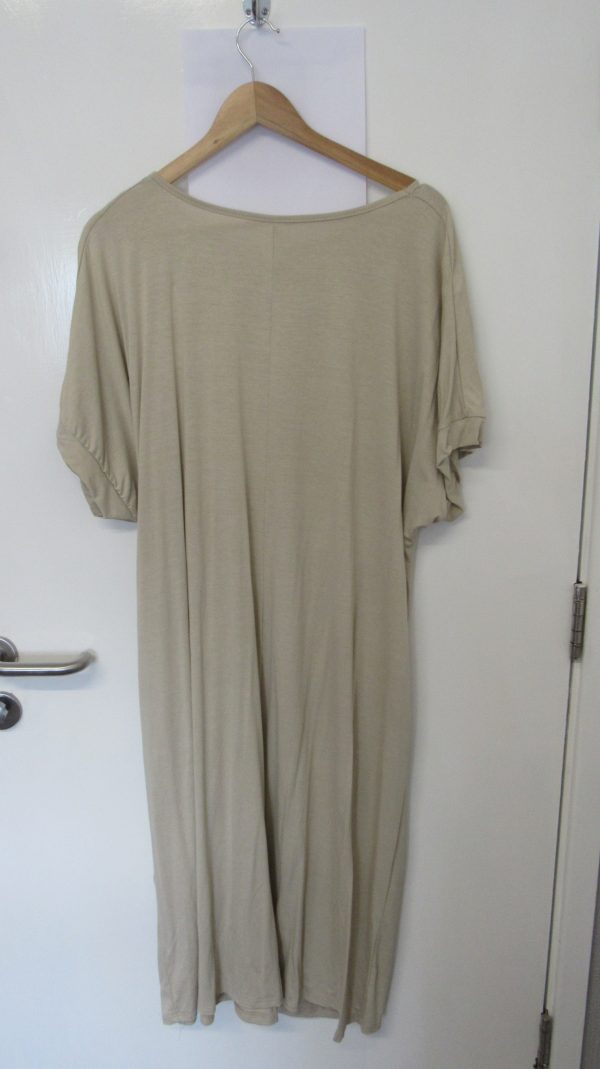New Ladies Beige Wrap Around Detail Dress One Size fits sizes 16 18 20 22 - Image 5