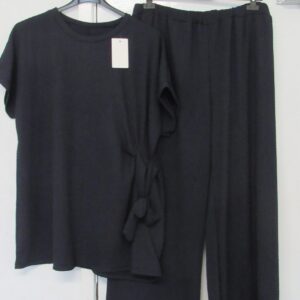 New Ladies Navy Blue 2 Piece Set Top and Trousers One Size fits sizes 16 18 20