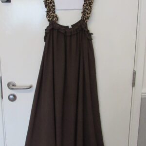 New Ladies Brown Animal Print Strap Sun Dress Pocket One Size fits sizes 20 22 24
