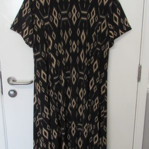 New Ladies Black Square Print Stretchy Dress One Size fits sizes 18 20 22 24