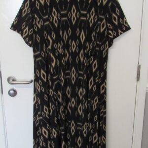 New Ladies Black Square Print Stretchy Dress One Size fits sizes 18 20 22 24