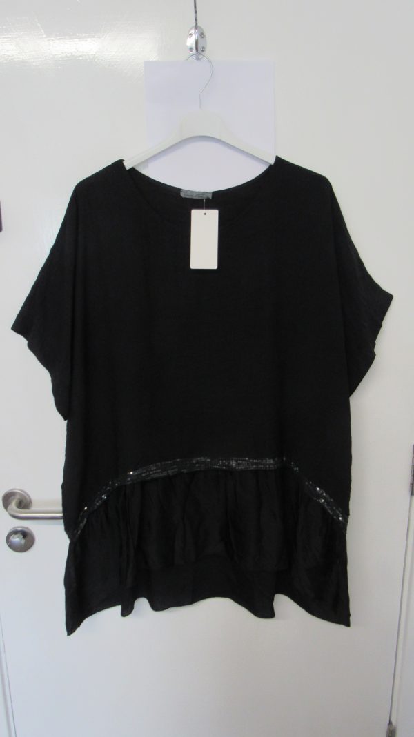 New Ladies Black Tunic Top One Size fits sizes 16 18 20 22 - Image 4