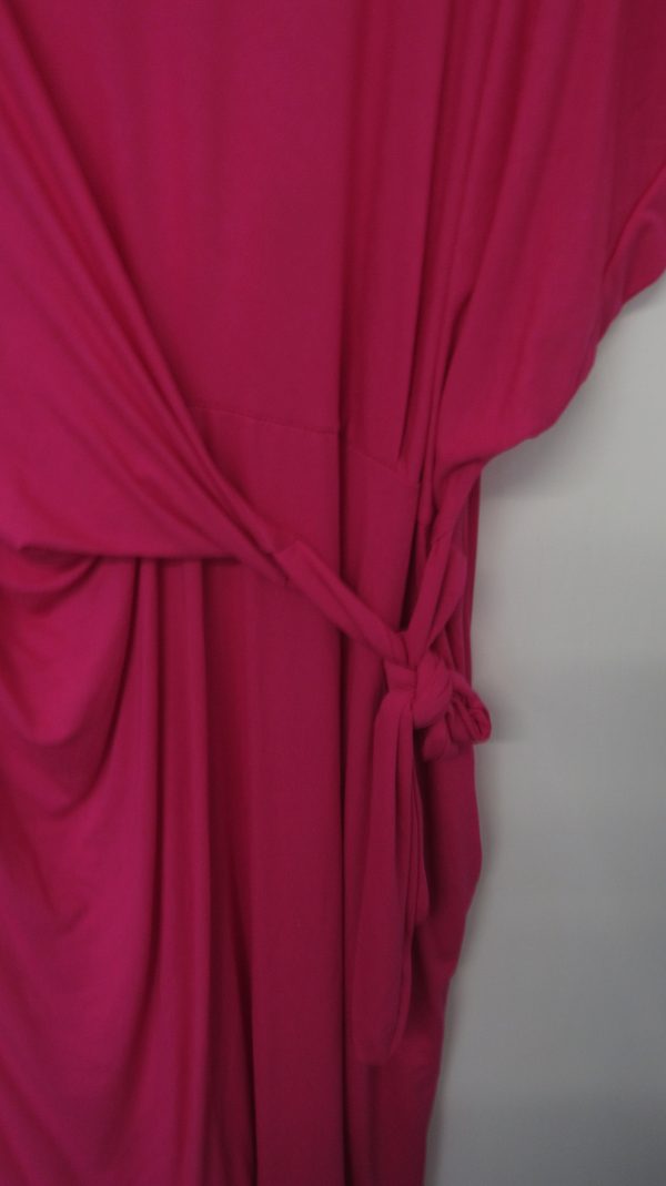 New Ladies Cerise Pink Wrap Around Detail Dress One Size fits sizes 16 18 20 22 - Image 3