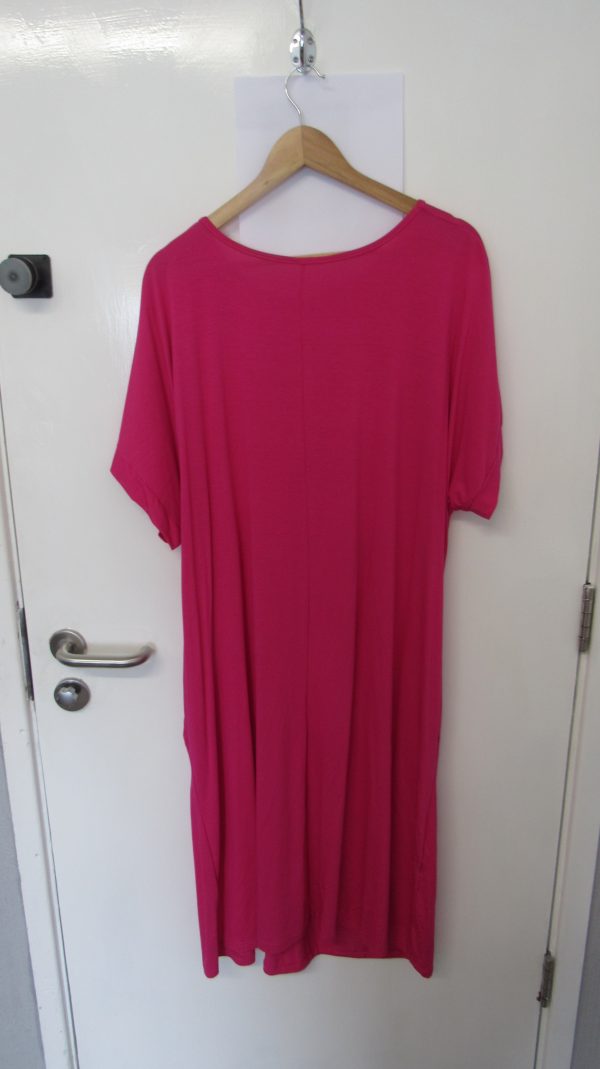 New Ladies Cerise Pink Wrap Around Detail Dress One Size fits sizes 16 18 20 22 - Image 5