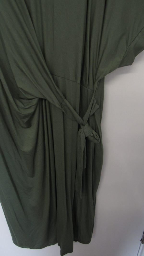 New Ladies Khaki Wrap Around Detail Dress One Size fits sizes 16 18 20 22 - Image 3