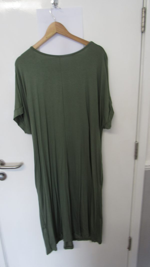 New Ladies Khaki Wrap Around Detail Dress One Size fits sizes 16 18 20 22 - Image 4