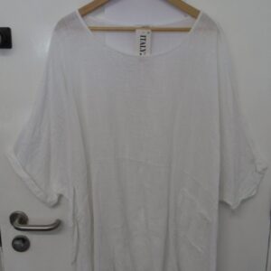 New Ladies Pocket White Plus Size 100% Cotton Top One Size fits sizes 22 24 26 28