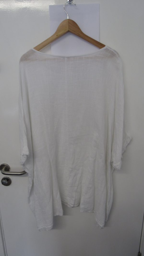 New Ladies Pocket White Plus Size 100% Cotton Top One Size fits sizes 22 24 26 28 - Image 5