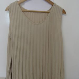 New Ladies Beige Pleated Sleeveless Top One Size fits sizes 18 20 22