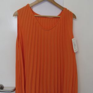 New Ladies Orange Pleated Sleeveless Top One Size fits sizes 18 20 22