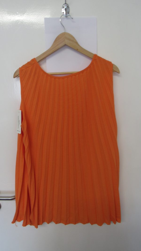 New Ladies Orange Pleated Sleeveless Top One Size fits sizes 18 20 22 - Image 4