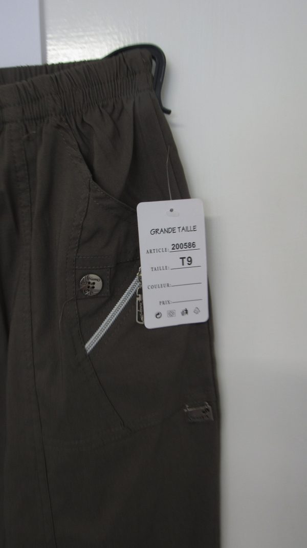 Cherry Berry Mocha 3/4 length stretchy trousers Size T9 UK 24 - Image 4