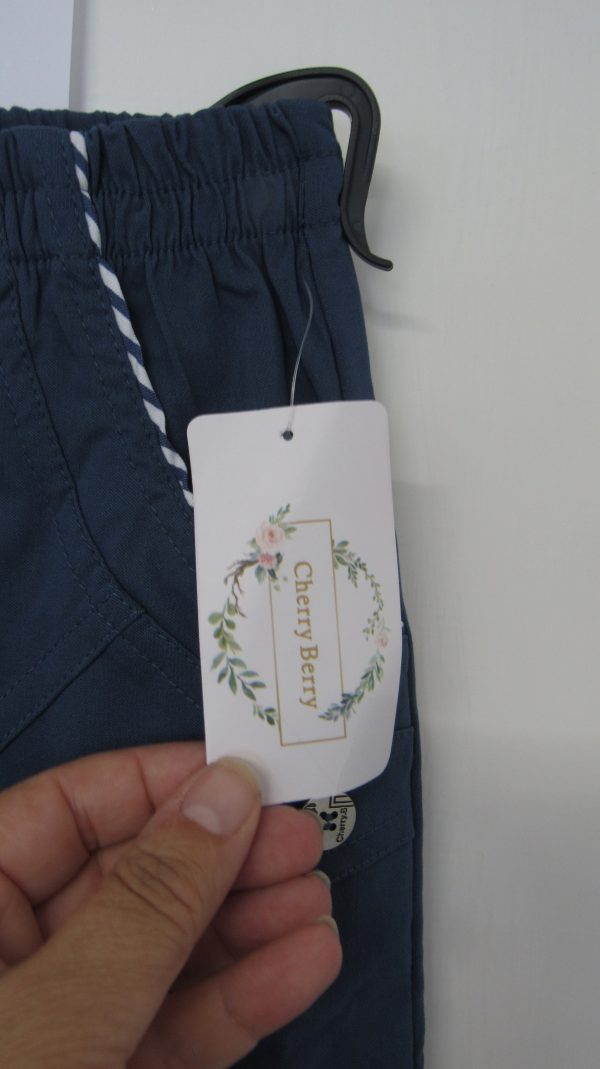 Cherry Berry Indigo Blue Stripe 3/4 Length Trousers Size T7 UK 20 - Image 3