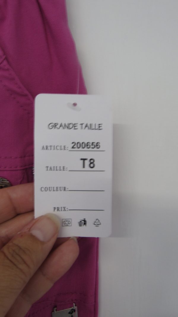 Cherry Berry Cerise Pink 3/4 length stretchy trousers Size T8 UK 22 - Image 4