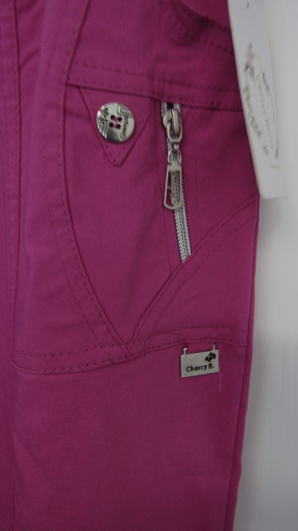 Cherry Berry Cerise Pink 3/4 length stretchy trousers Size T8 UK 22 - Image 6