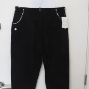 Cherry Berry Black Stripe 3/4 Length Trousers Size T7 UK 20