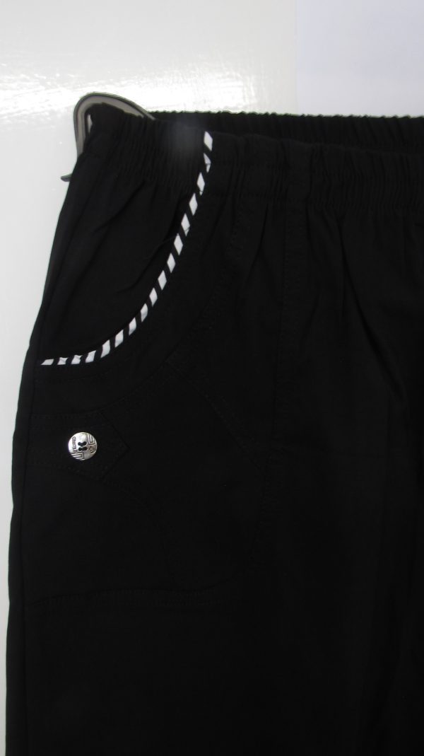 Cherry Berry Black Stripe 3/4 Length Trousers Size T7 UK 20 - Image 3