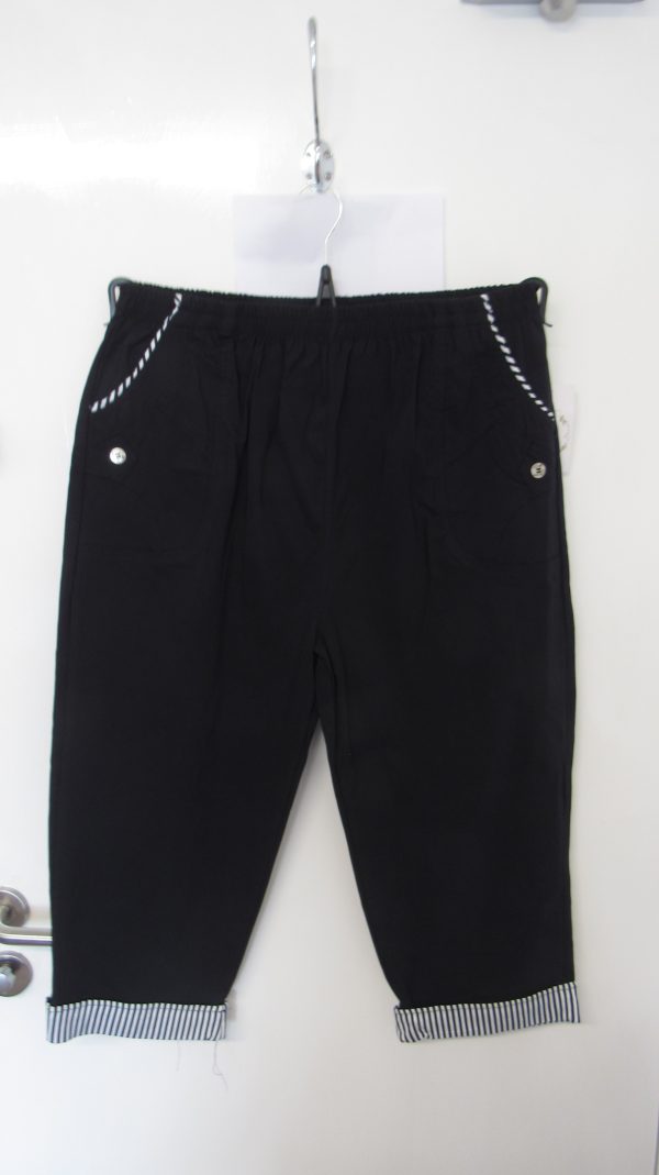 Cherry Berry Navy Blue Stripe 3/4 Length Trousers Size T7 UK 20