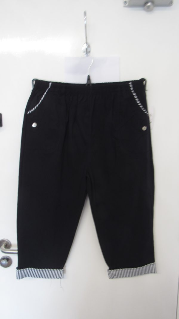 Cherry Berry Navy Blue Stripe 3/4 Length Trousers Size T7 UK 20 - Image 2