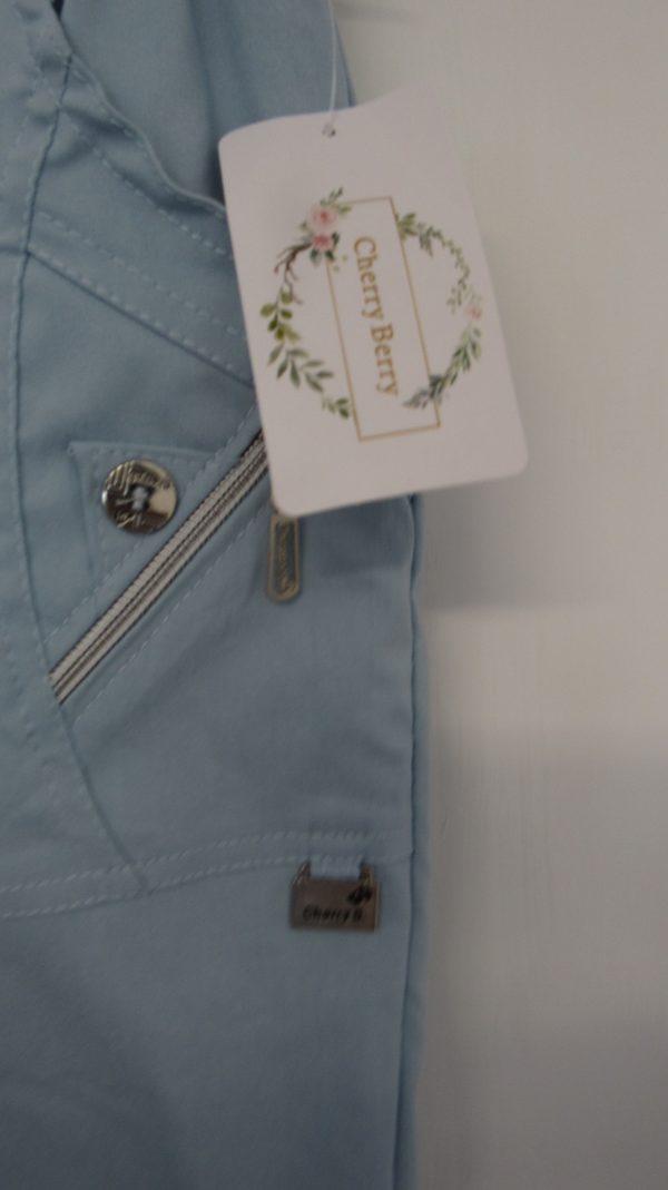 Cherry Berry Light Blue Stretchy Shorts Size T5 UK 16 - Image 4