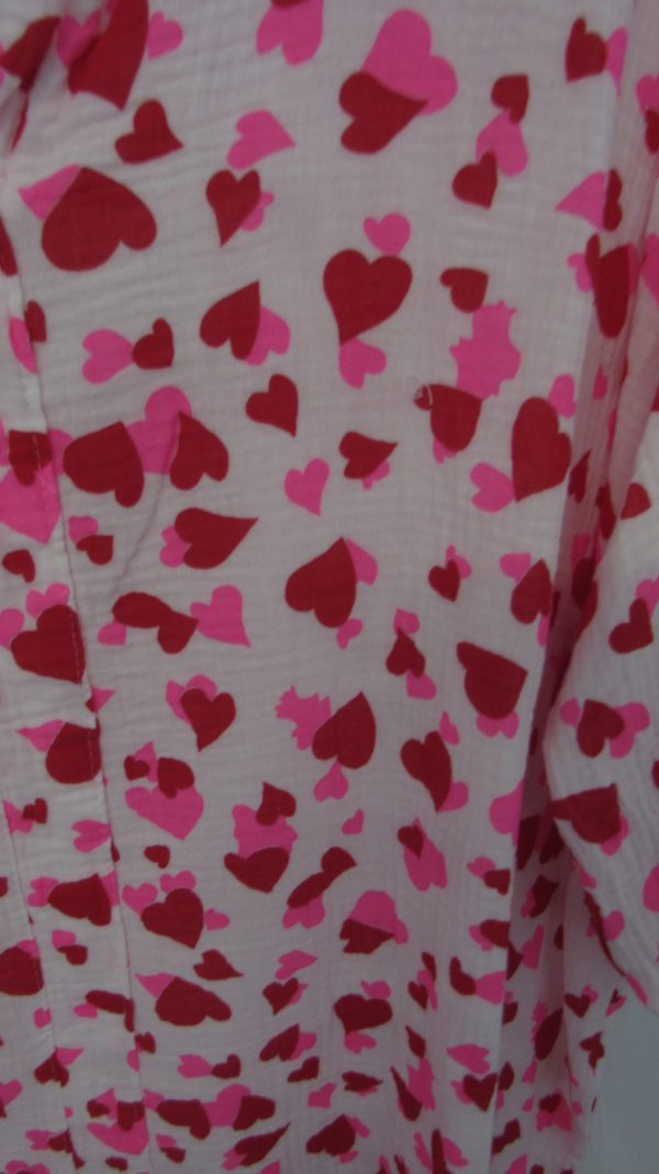 New Ladies Pink Red Heart Tunic Top One Size fits sizes 18 20 22 - Image 4