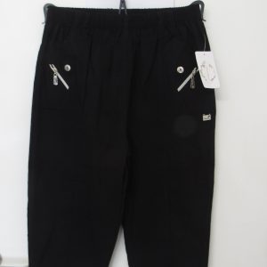 Cherry Berry Black 3/4 length stretchy trousers Size T4 UK 14