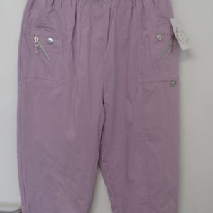 Cherry Berry Lilac 3/4 length stretchy trousers Size T5 UK 16