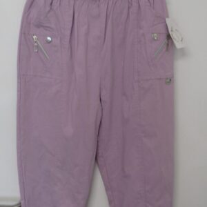 Cherry Berry Lilac 3/4 length stretchy trousers Size T5 UK 16