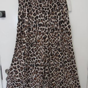 New Ladies Animal Print Elasticated Waist Wide Leg Trousers One Size fits sizes 18 20 22