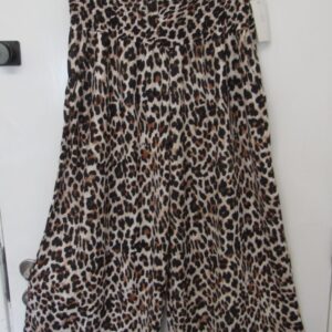 New Ladies Animal Print Elasticated Waist Wide Leg Trousers One Size fits sizes 18 20 22