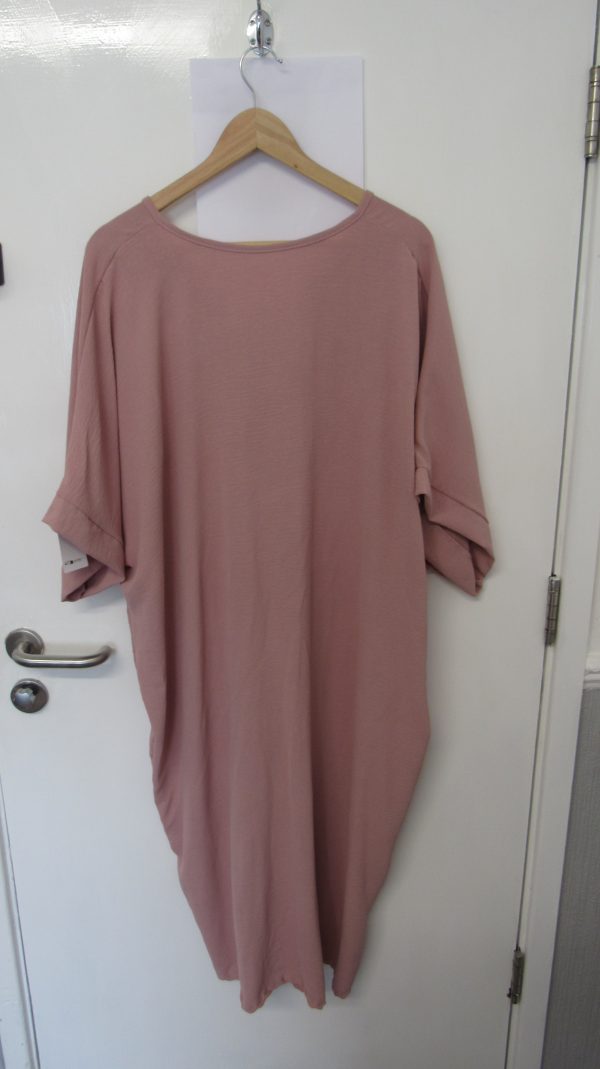 New Ladies Rose Pink V Neck Knot Dress One Size fits sizes 18 20 22 - Image 6