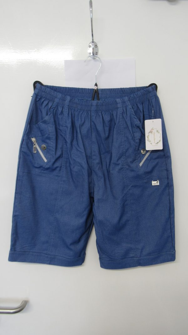 Cherry Berry Denim Blue Stretchy Shorts Size T5 UK 16 - Image 2
