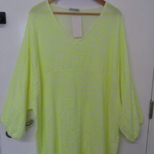 New Ladies Yellow Leopard Print Oversized tunic top One Size fits sizes 20 22 24
