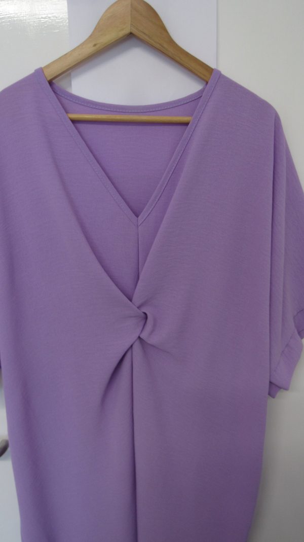 New Ladies Purple V Neck Knot Dress One Size fits sizes 18 20 22 - Image 3