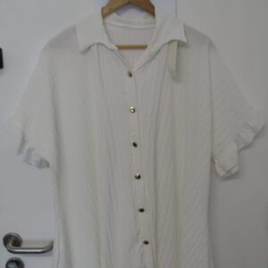 New Ladies White Plus Size Button Down Shirt One Size fits 18 20 22 24