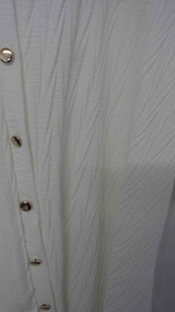 New Ladies White Plus Size Button Down Shirt One Size fits 18 20 22 24 - Image 4