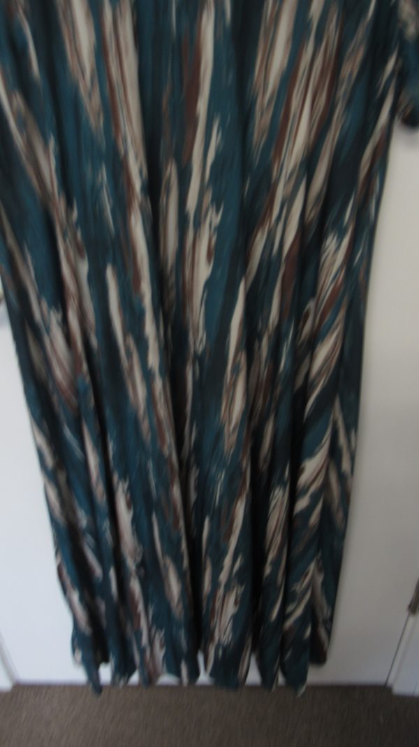 New Ladies Teal Stripe Print Stretchy Dress One Size fits sizes 18 20 22 24 - Image 4
