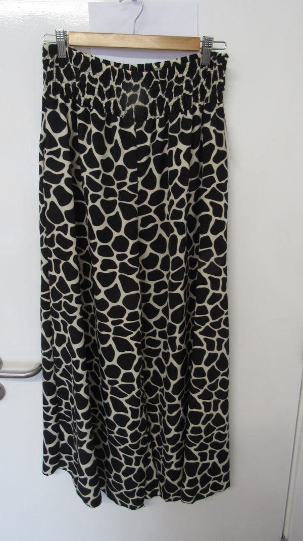New Ladies Black Marble Print Elasticated Waist Wide Leg Trousers One Size fits sizes 18 20 22 - Image 2