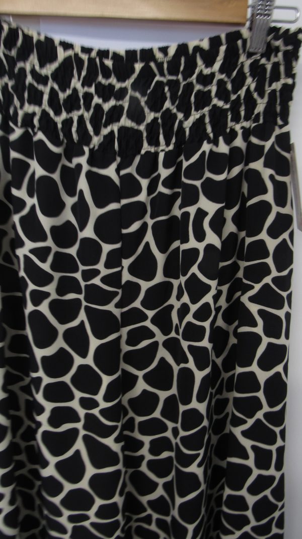 New Ladies Black Marble Print Elasticated Waist Wide Leg Trousers One Size fits sizes 18 20 22 - Image 3
