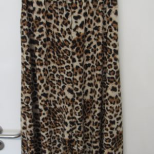 New Ladies Brown Animal Print Elasticated Waist Wide Leg Trousers One Size fits sizes 18 20 22